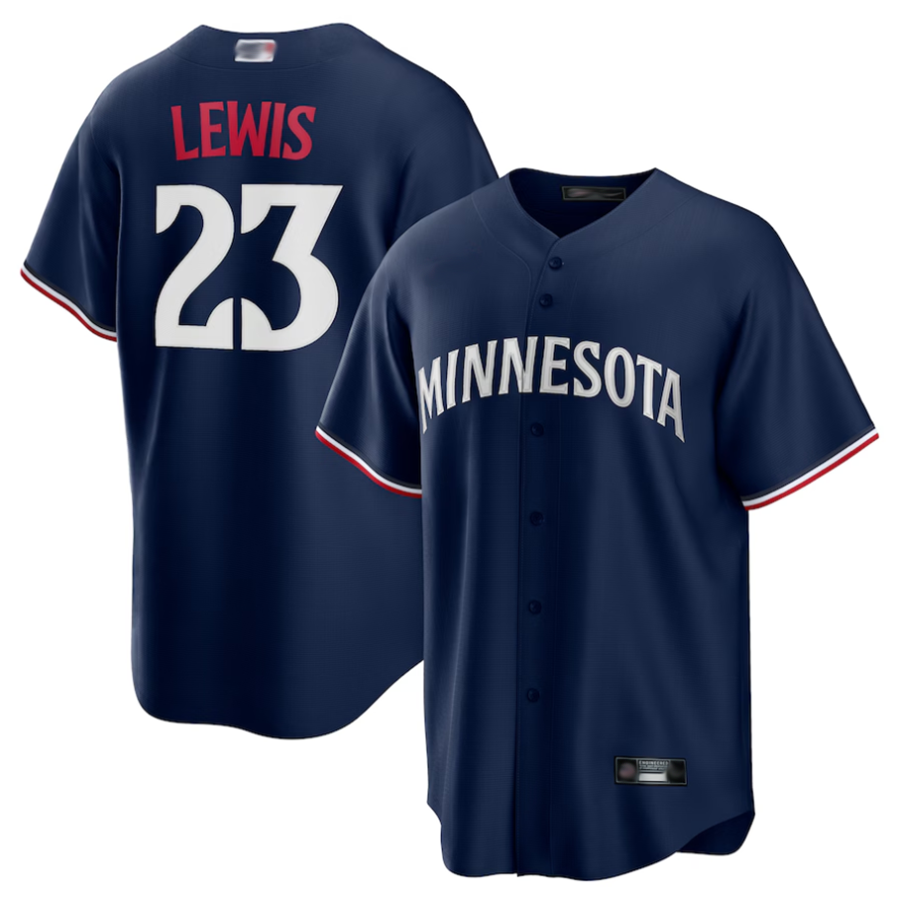 M.Twins #23 Royce Lewis Player Navy Replica Baseball Jerseys