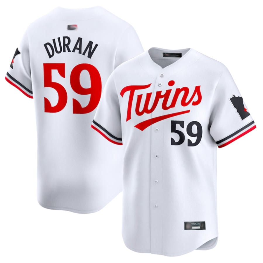 M.Twins #59 Jhoan Duran Player White Home Limited Baseball Jerseys