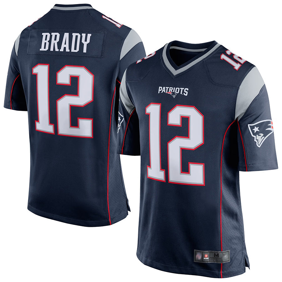 NE.Patriots #12 Tom Brady Player Navy Blue Game Football Jerseys