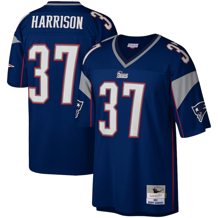 NE.Patriots #37 Rodney Harrison Player Red Home Game Football Jerseys