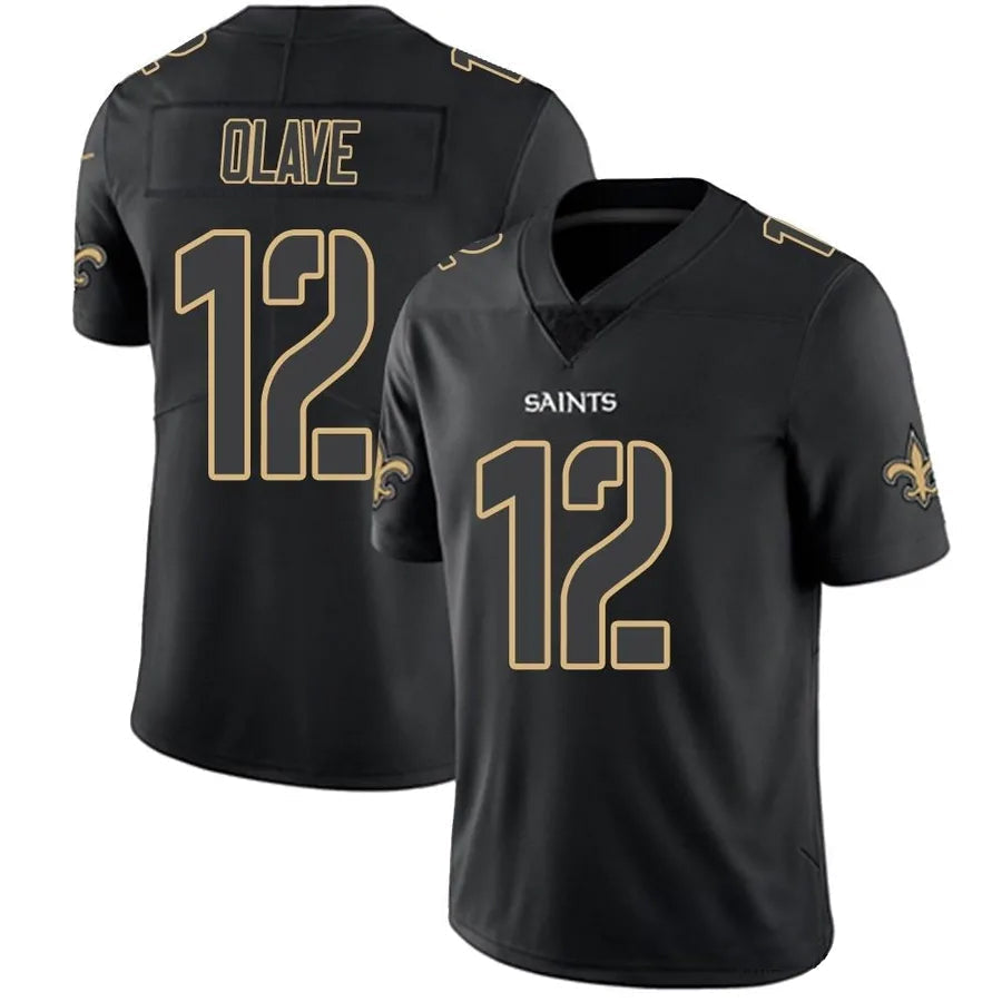 NO.Saints #12 Chris Olave Player Limited Black Impact Football Jerseys