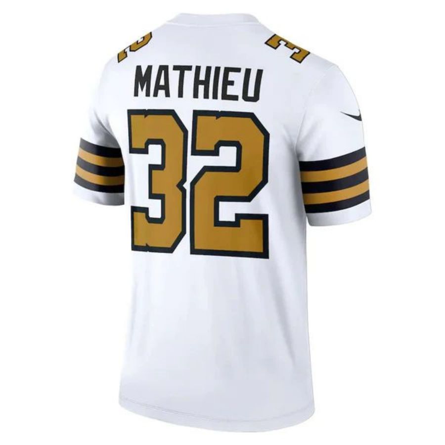 #32 Tyrann Mathieu Player NO.Saints White Legend Stitched Football Jerseys