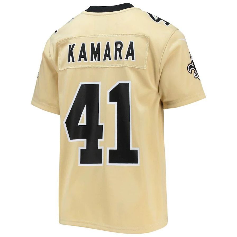 NO.Saints #41 Alvin Kamara Gold Inverted Team Player Game Football Jerseys