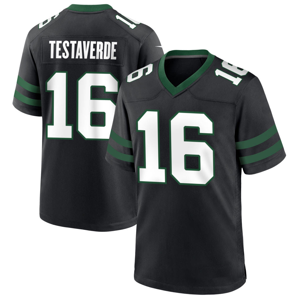NY.Jets #16 Vinny Testaverde Player Black Home Game Football Jerseys
