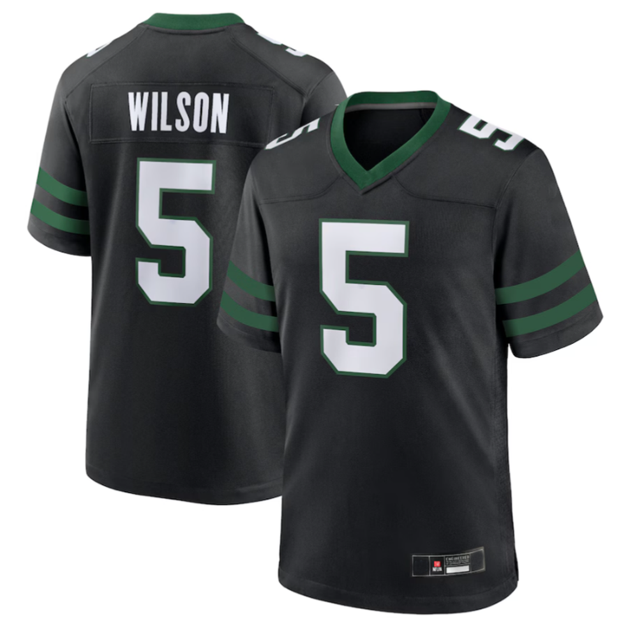 #5 Garrett Wilson Player NY.Jets Black Game Football Jerseys