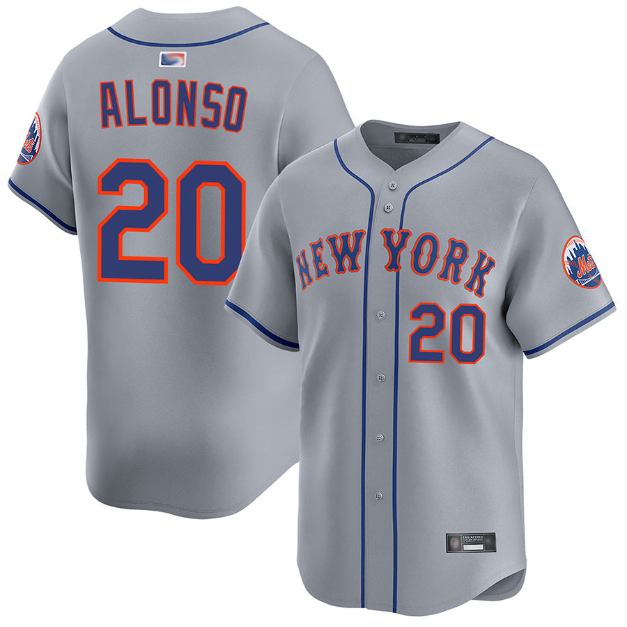 NY.Mets #20 Pete Alonso Player Gray Limited Baseball Jerseys