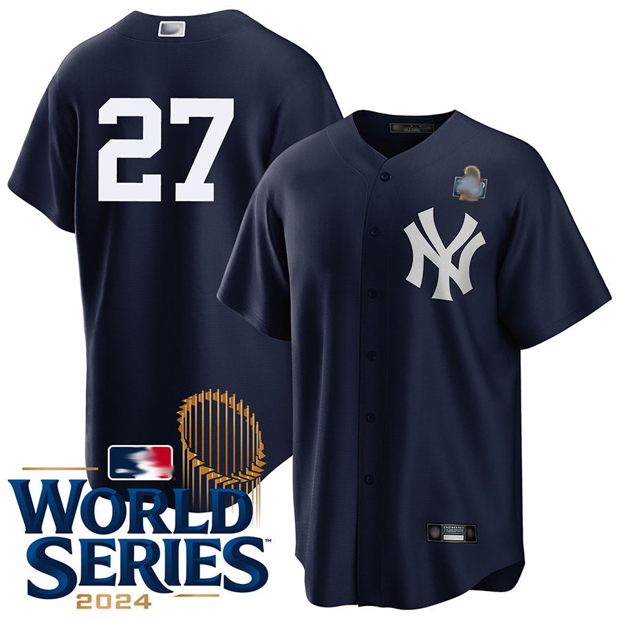 NY.Yankees #27 Giancarlo Stanton Player Navy Replica World Series Baseball Jerseys