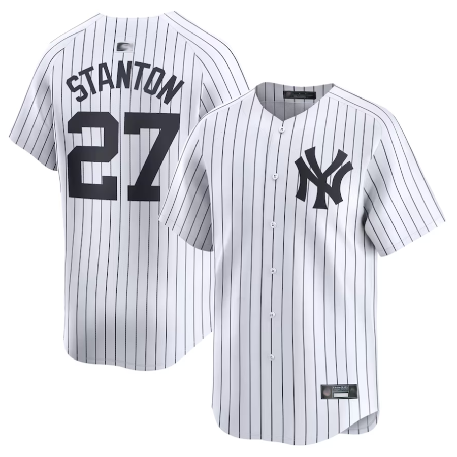 NY.Yankees #27 Giancarlo Stanton Player White Home Limited Baseball Jerseys