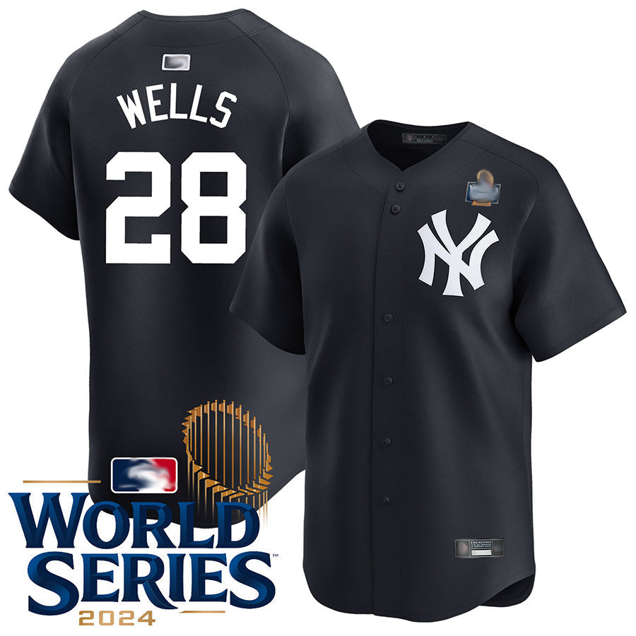 NY.Yankees #28 Austin Wells Player Black Home Limited World Series Replica Baseball Jerseys