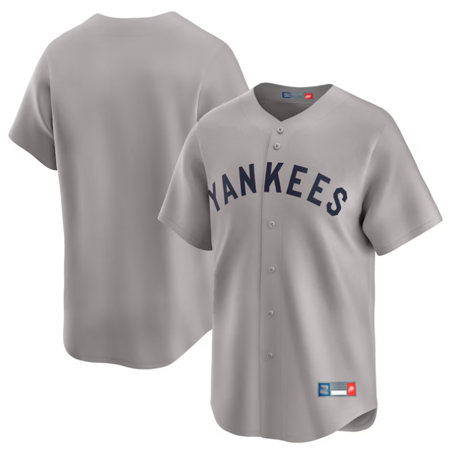 NY.Yankees Blank Player Gray Throwback Cooperstown Collection Limited Baseball Jerseys