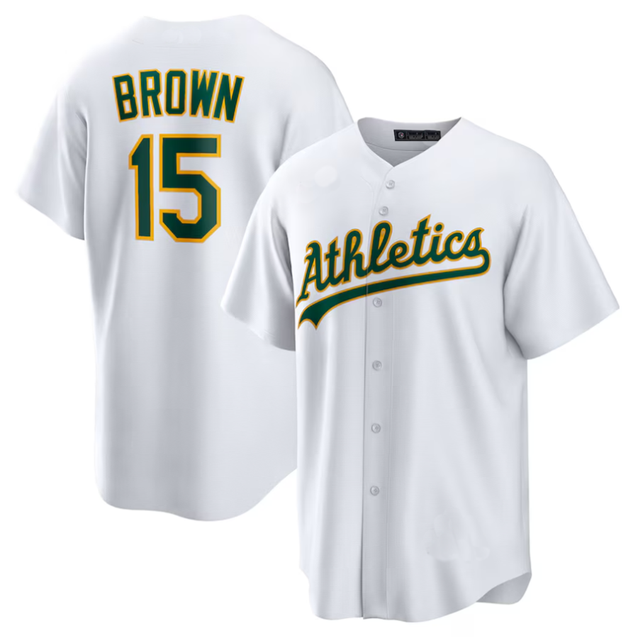 Athletics #15 Seth Brown Player White Home Replica Baseball Jerseys