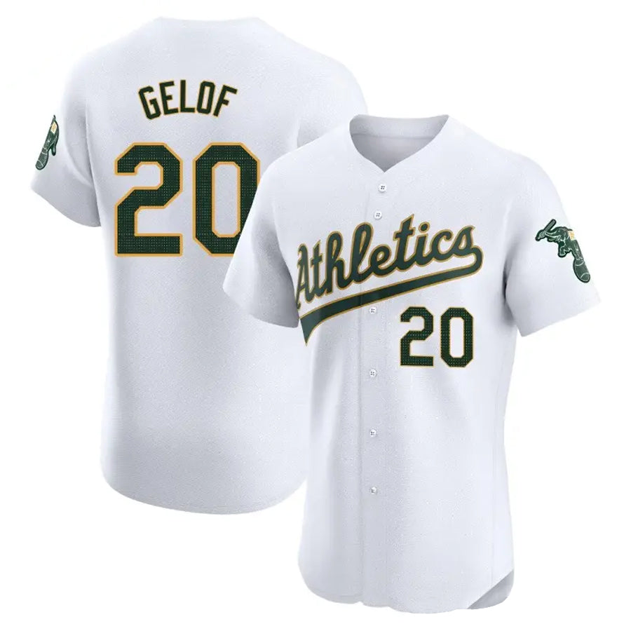 Athletics #20 Zack Gelof Player White Limited Home Baseball Jerseys