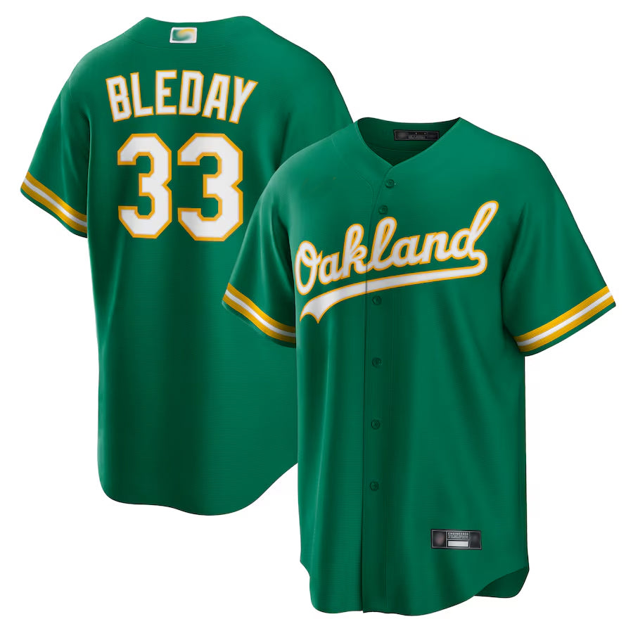 Athletics #33 JJ Bleday Player Kelly Green Home Replica Baseball Jerseys