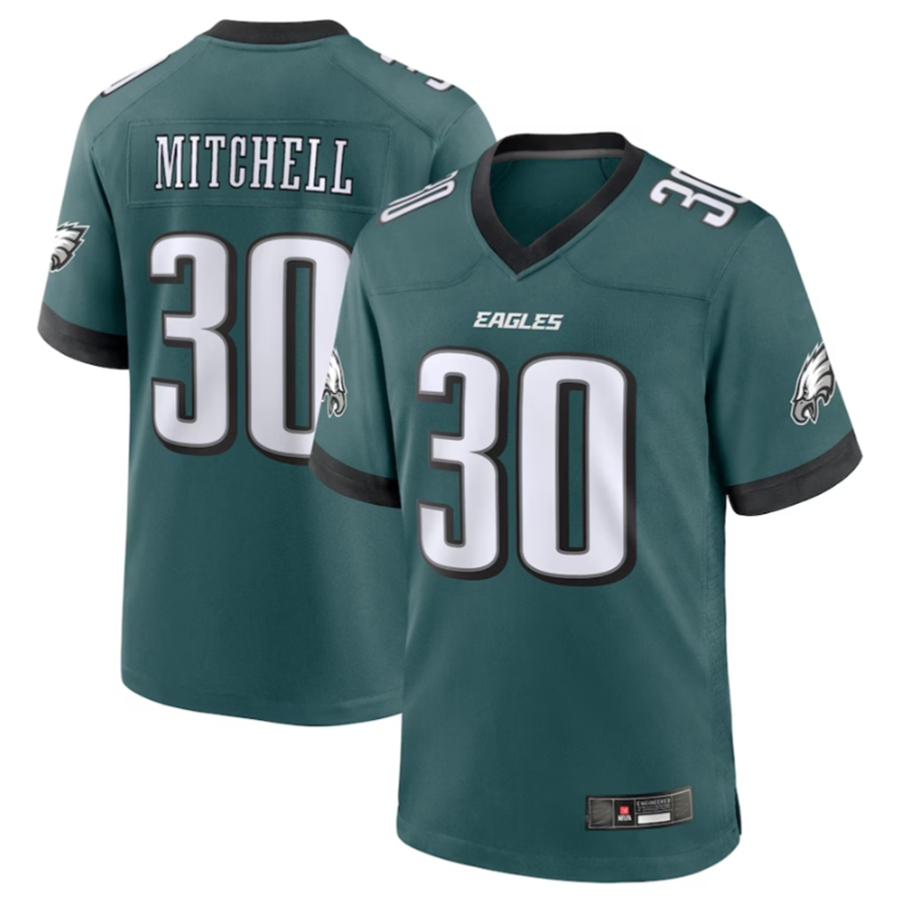 P.Eagles #30 Quinyon Mitchell Midnight Green Player Game Football Jerseys