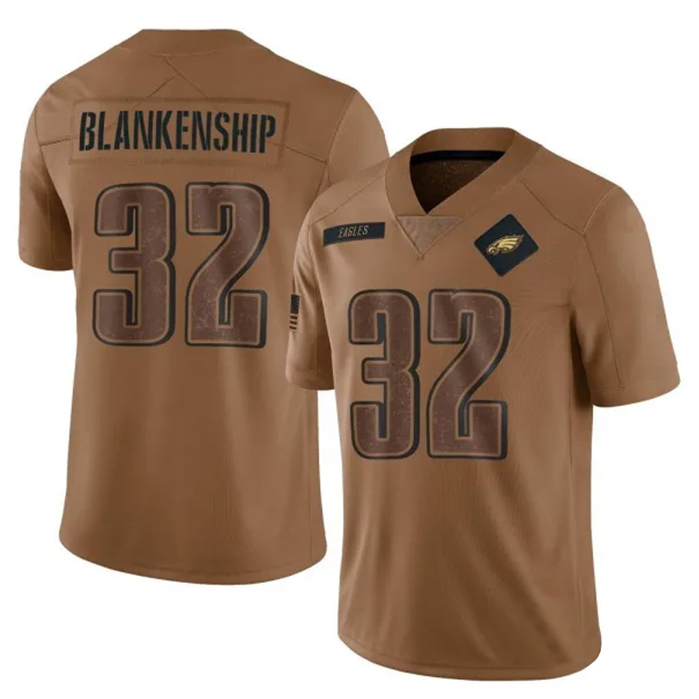 P.Eagles #32 Reed Blankenship Player Brown Salute To Service Limited Football Jerseys