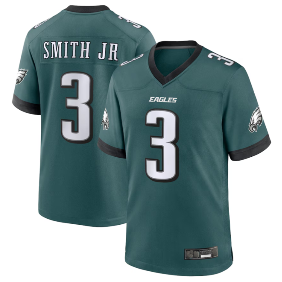 P.Eagles #3 Nolan Smith Player Midnight Green Team Game Jersey -American Stitched Football Jerseys