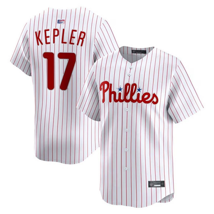 P.Phillies #17 Max Kepler Player White Home Limited Baseball Jerseys