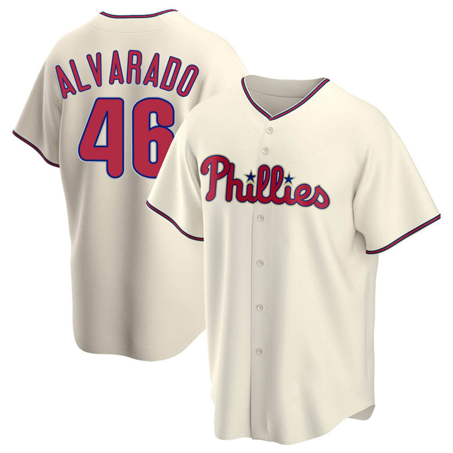 P.Phillies #46 Jose Alvarado Player Cream Replica Baseball Jerseys