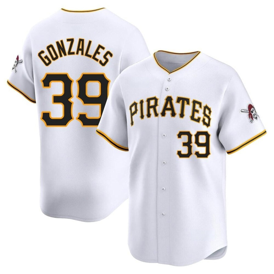 P.Pirates #39 Nick Gonzales Player White Home Limited Baseball Jerseys