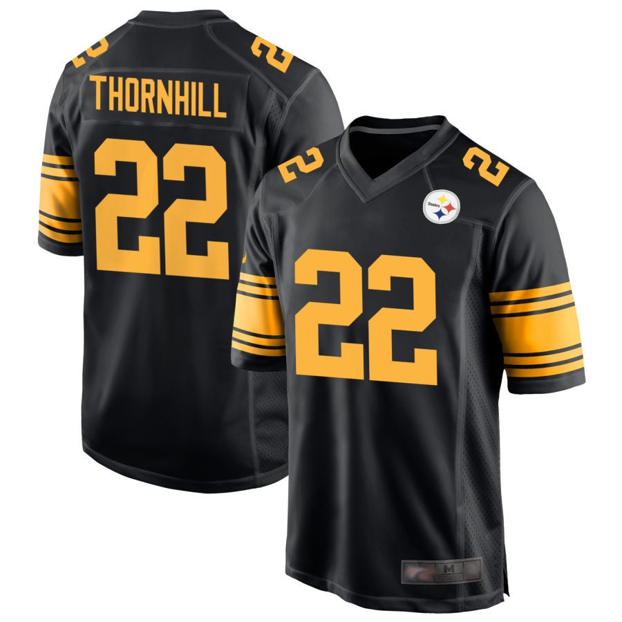 P.Steelers #22 Juan Thornhill Player Black Alternate Football Jerseys