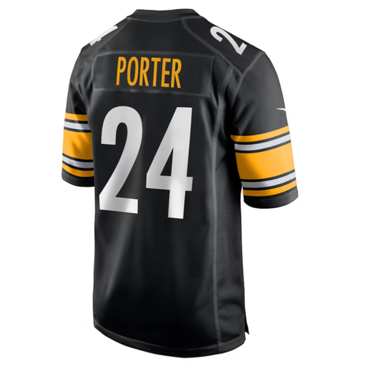 #24 Joey Porter Jr. Player P.Steelers Black Game Stitched Football Jerseys