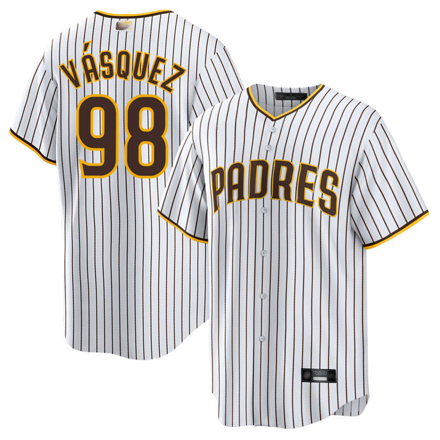 S.Diego Padres #98 Randy Vasquez Player Replica Home Baseball Jerseys