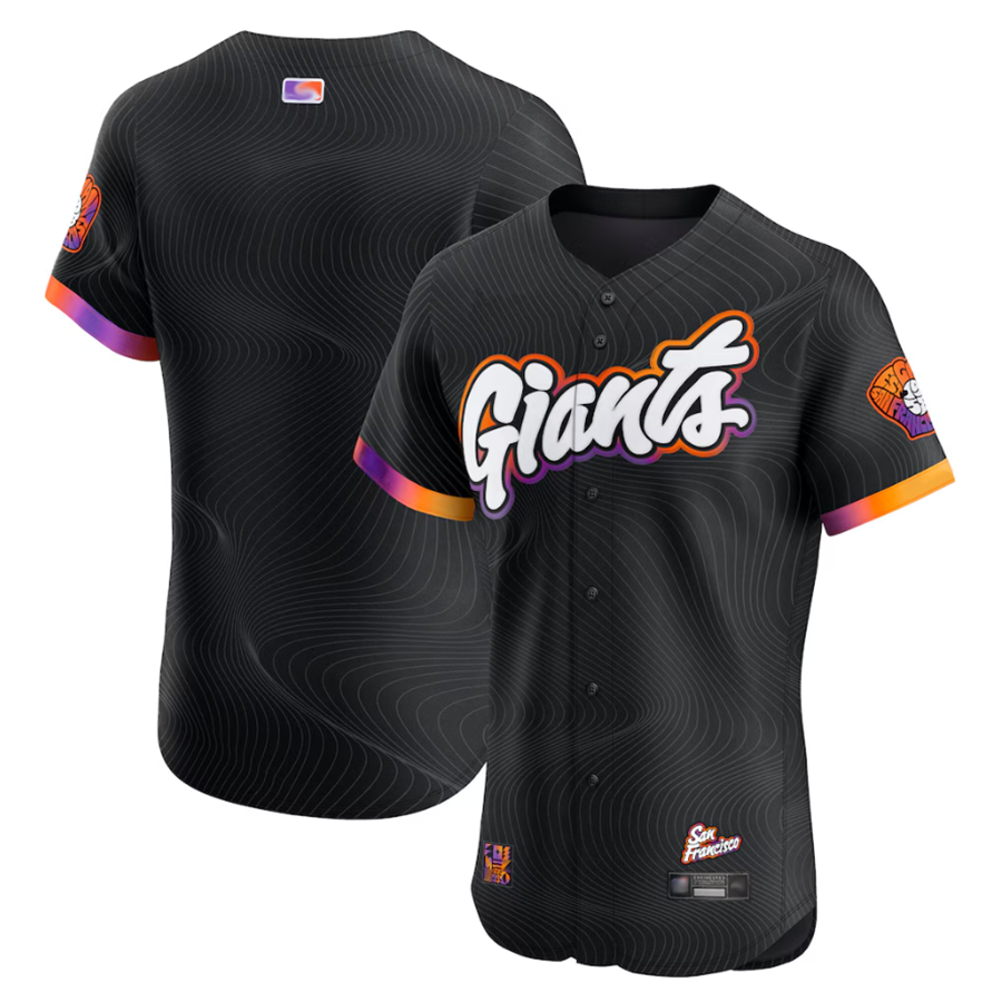 S.Francisco Giants Blank Player Anthracite 2025 City Connect Elite Baseball Jerseys
