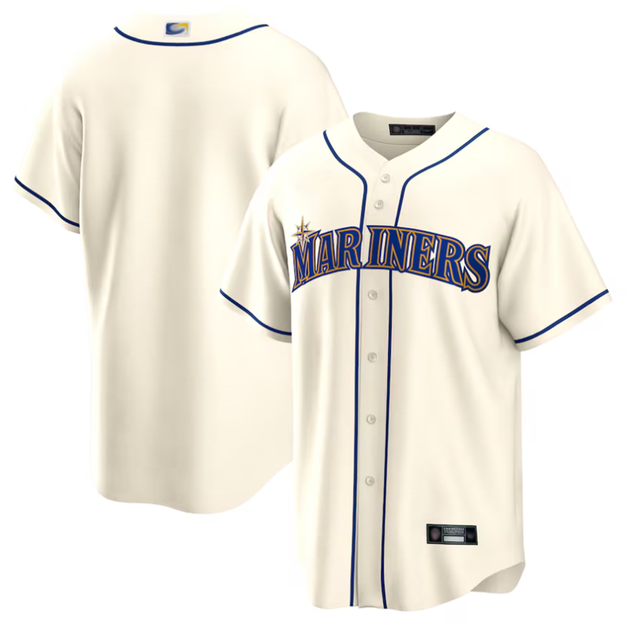 S.Mariners Blank Player Cream Replica Team Baseball Jerseys