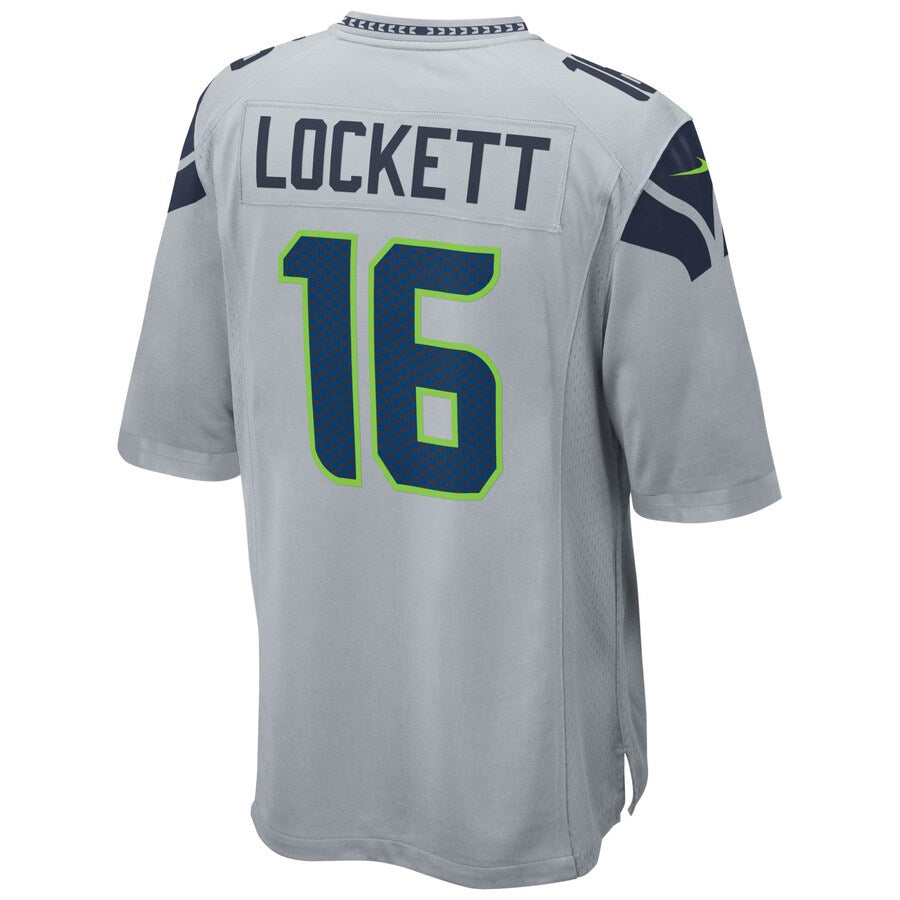 S.Seahawks #16 Tyler Lockett Player Grey Game Football Jerseys