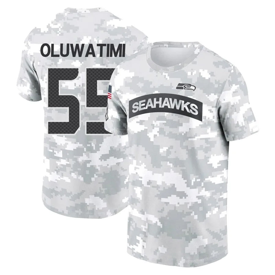 S.Seahawks #55 Olu Oluwatimi Player Salute to Service Hoodies & T-Shirts Football Jerseys