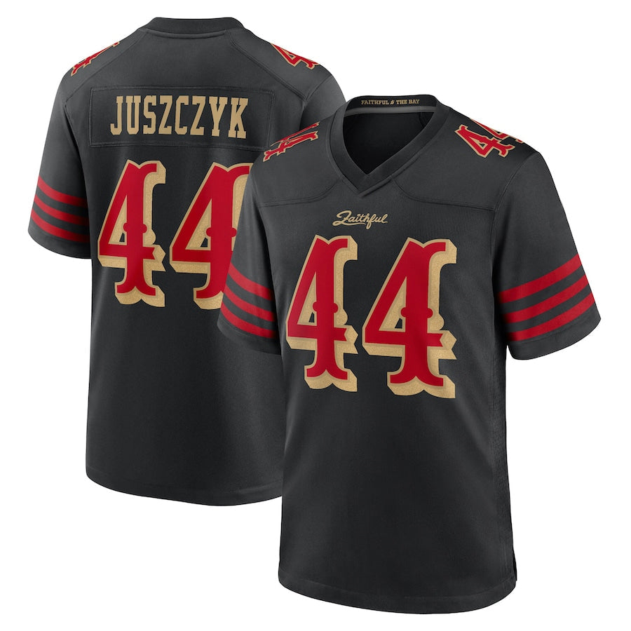 SF.49ers #44 Kyle Juszczyk Player Rivalries Collection Black Game Football Jerseys