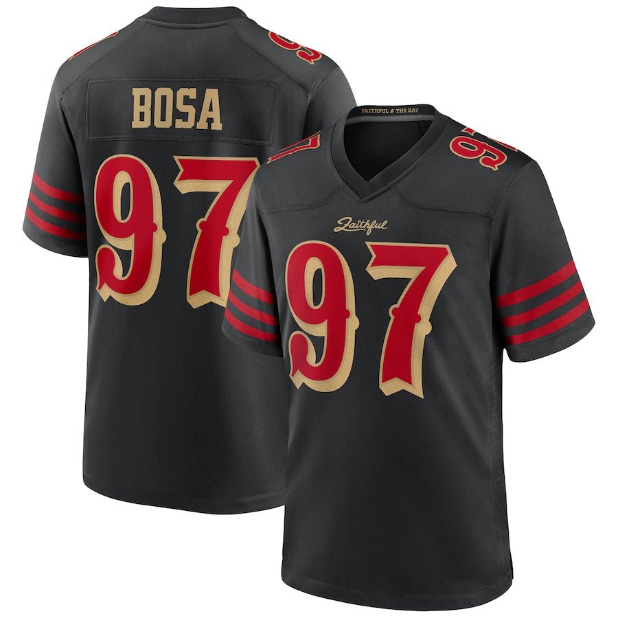 SF.49ers #97 Nick Bosa Player Rivalries Collection Black Game Football Jerseys