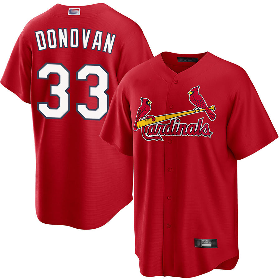 St.Louis Cardinals #33 Brendan Donovan Player Red Replica Baseball Jerseys