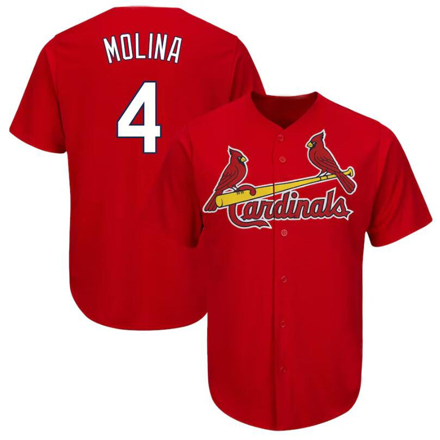 St.Louis Cardinals #4 Yadier Molina Player Red Replica Baseball Jerseys