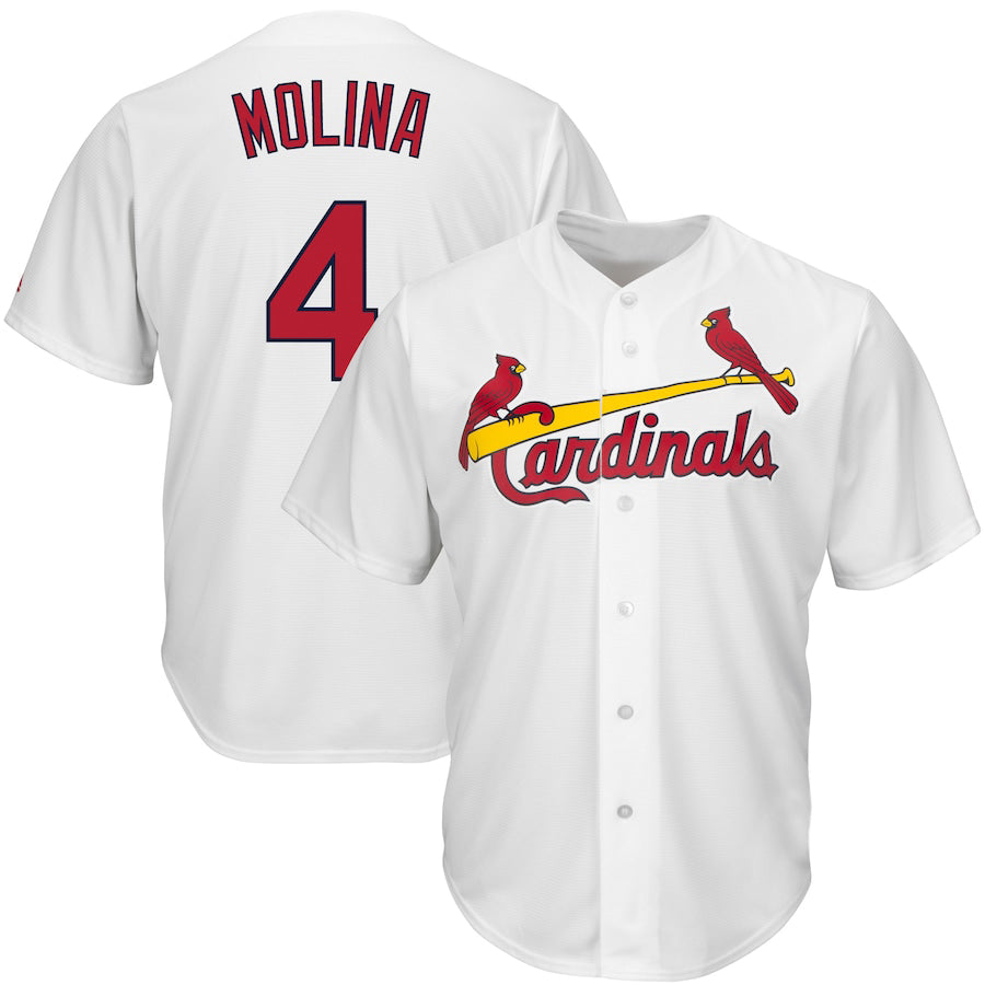 St.Louis Cardinals #4 Yadier Molina Player White Big & Tall Replica Team Baseball Jerseys