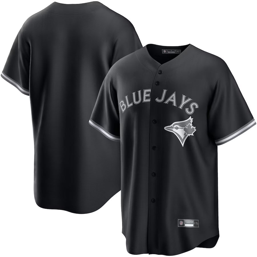 T.Blue Jays Blank Player Black Lights Out Replica Baseball Jerseys