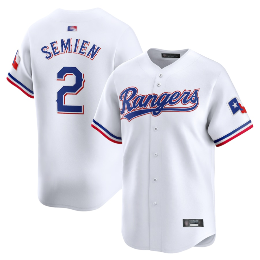 T.Rangers #2 Marcus Semien Player White Home Limited Baseball Jerseys