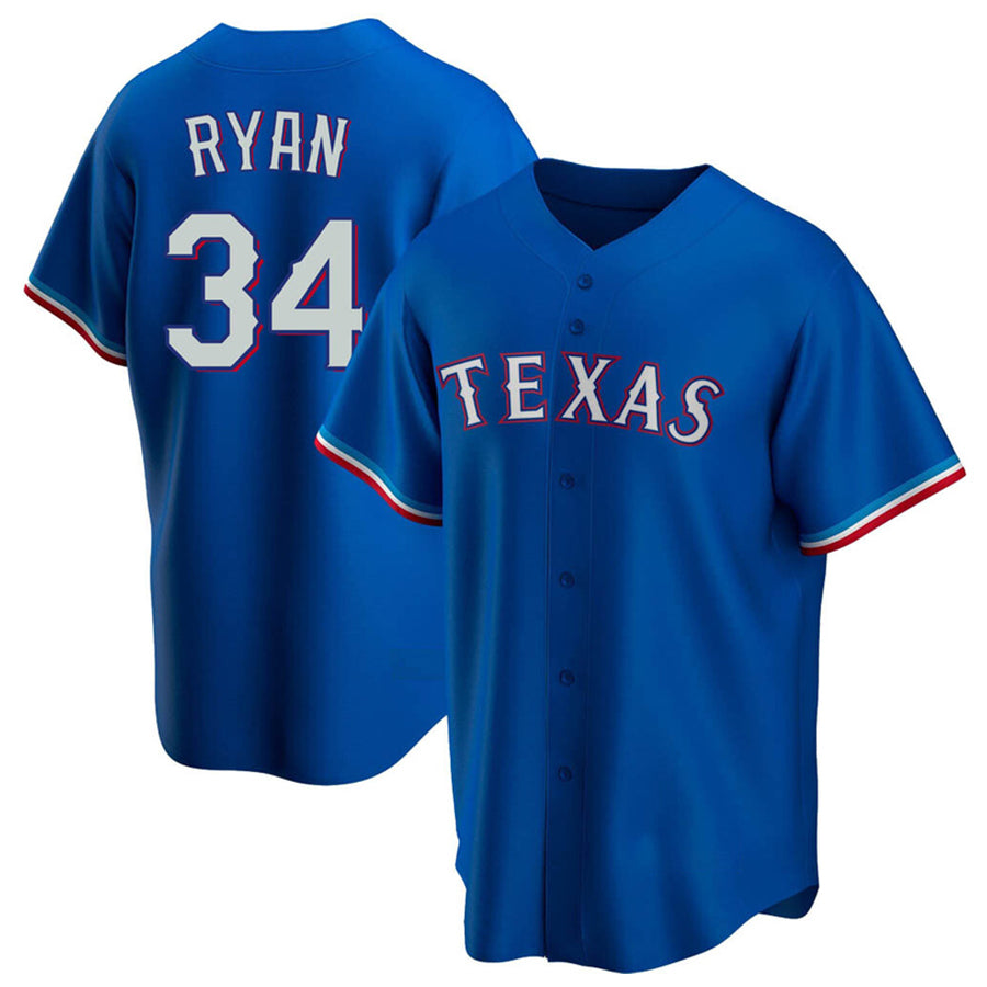 T.Rangers #34 Nolan Ryan Player Royal Replica Home Baseball Jerseys