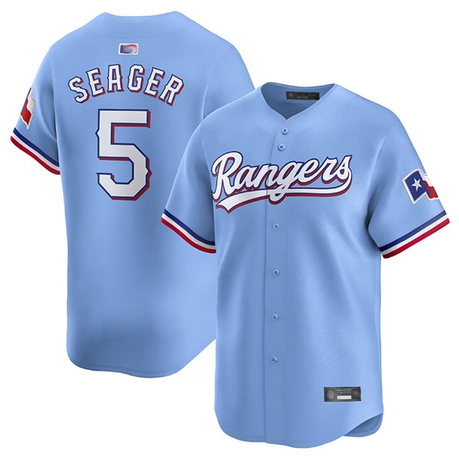 T.Rangers #5 Corey Seager Player Light Blue Limited Home Baseball Jerseys