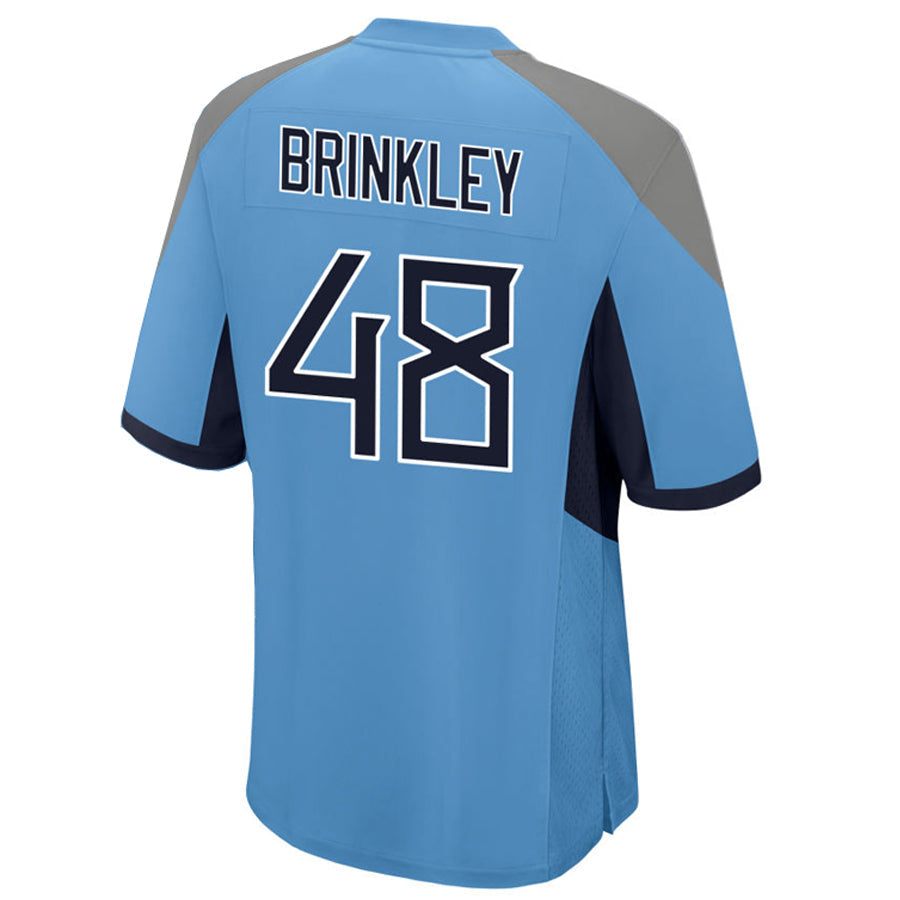 T.Titans #48 Beau Brinkley Player Light Blue Home Game Football Jerseys
