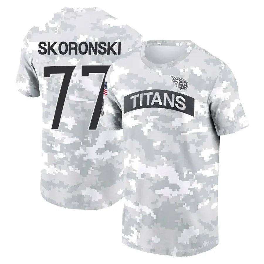 T.Titans #77 Peter Skoronski Player Arctic Camo Salute To Service T-Shirt Football Jerseys