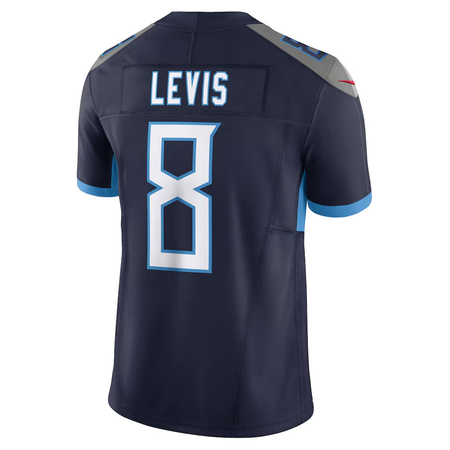 T.Titans #8 Will Levis Player Navy Vapor F.U.S.E. Limited Football Jerseys