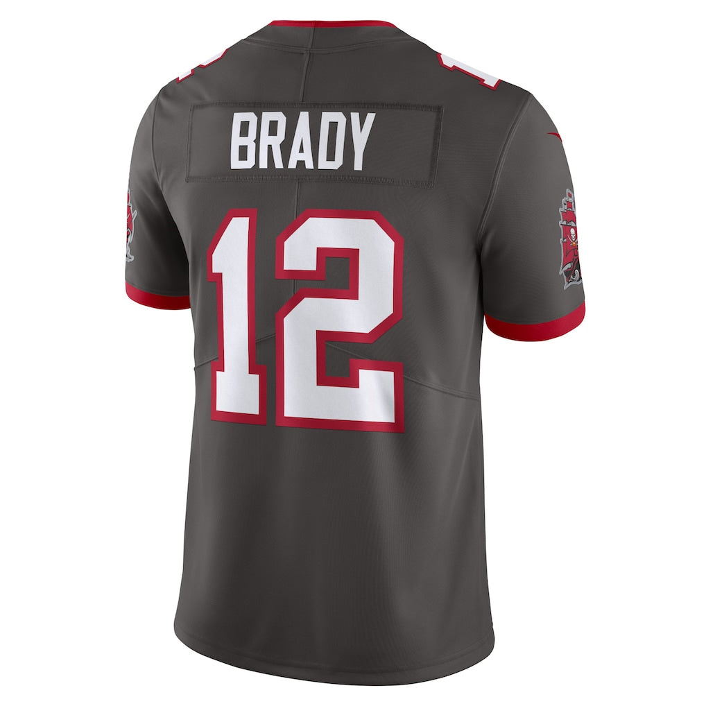 TB.Buccaneers #12 Tom Brady Player Pewter Vapor F.U.S.E. Limited Football Jerseys