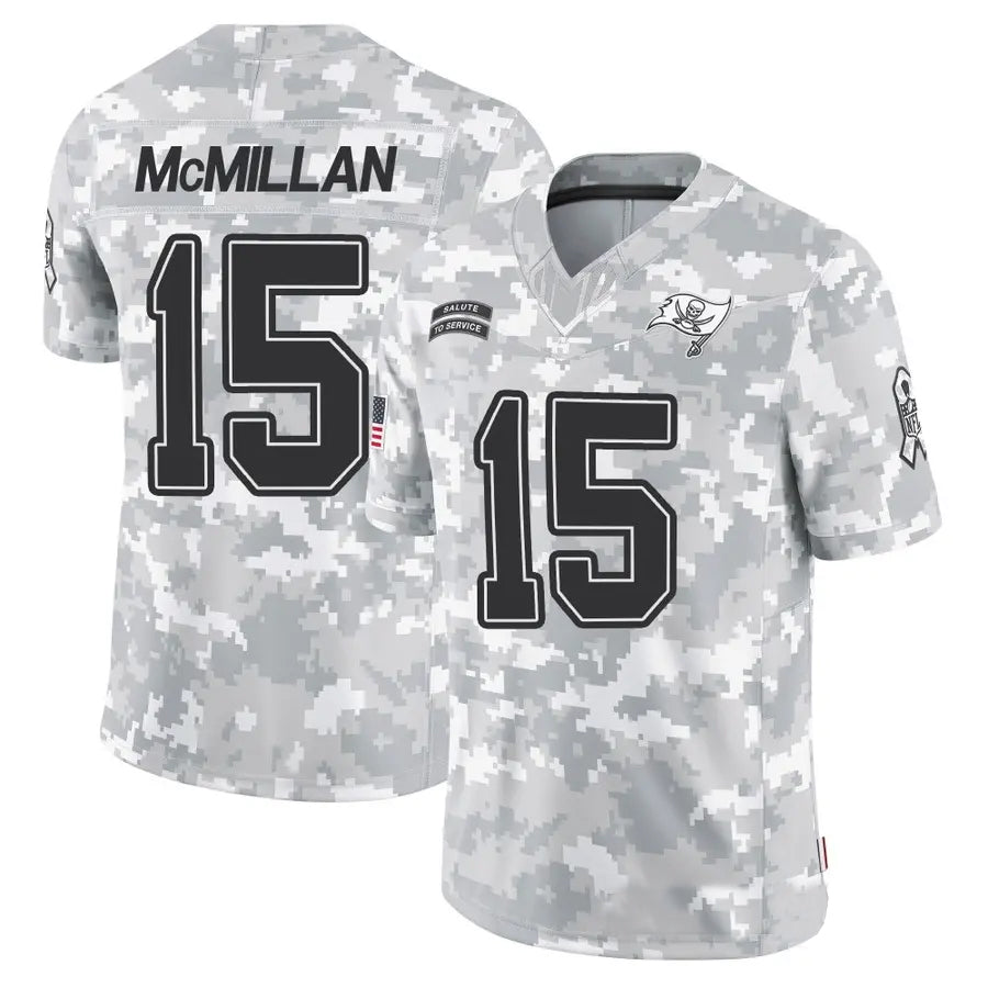 TB.Buccaneers #15 Jalen McMillan Player Arctic Camo Salute to Service Football Jerseys