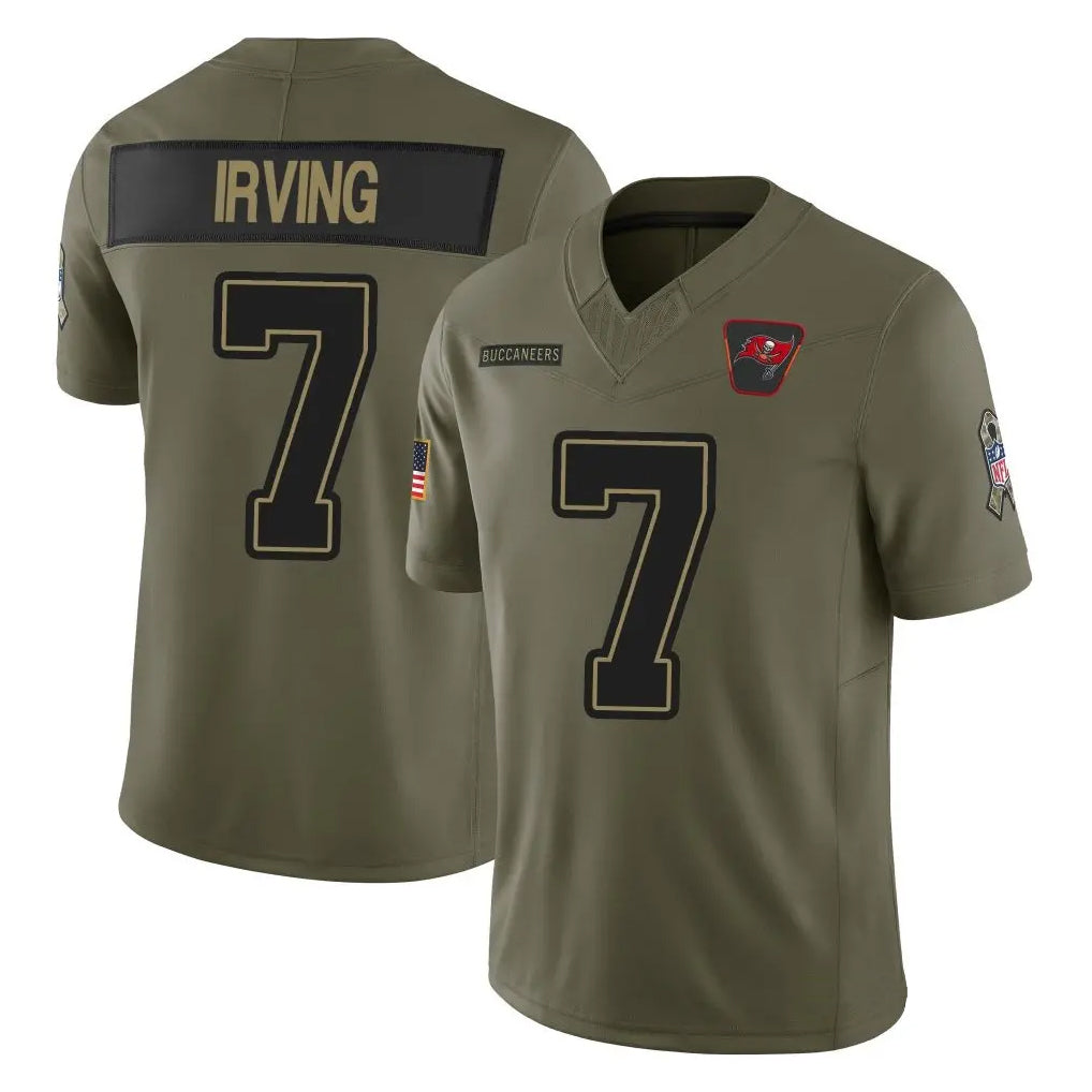 TB.Buccaneers #7 Bucky Irving Player Olive Salute To Service Limited Football Jerseys