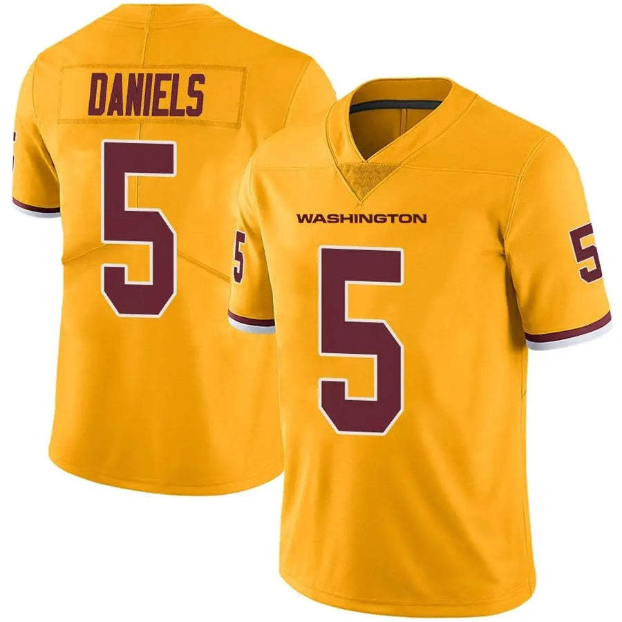 W.Commanders #5 Jayden Daniels Player Limited Gold Color Rush Football Jerseys