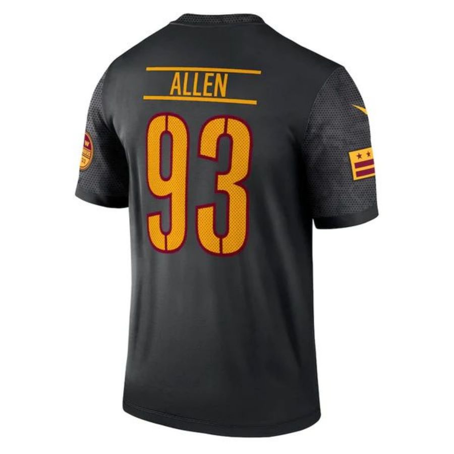 W.Commanders #93 Jonathan Allen Player Black Alternate Legend Football Jerseys