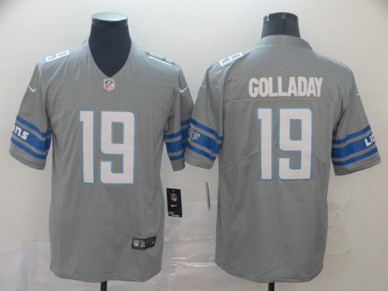 Men's Detroit Lions Kenny Golladay #19 Gray Game Jersey1