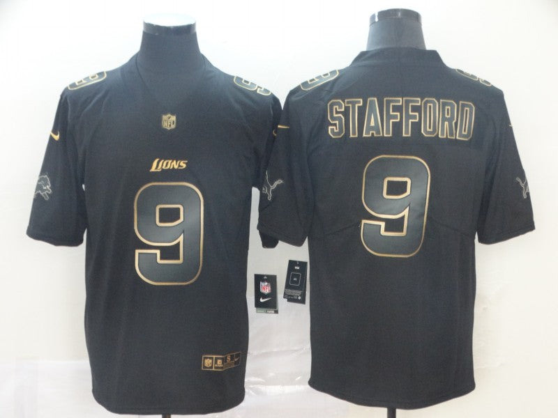 Men's Detroit Lions #9 Matthew Stafford Black Game Player Jersey1