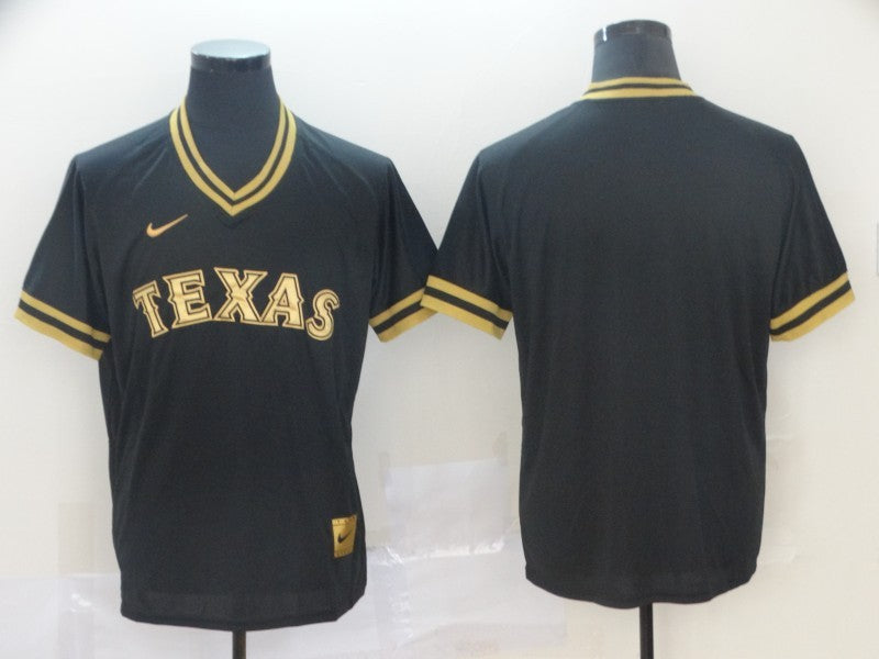 Men's Texas Rangers Black Replica Blank Jersey1